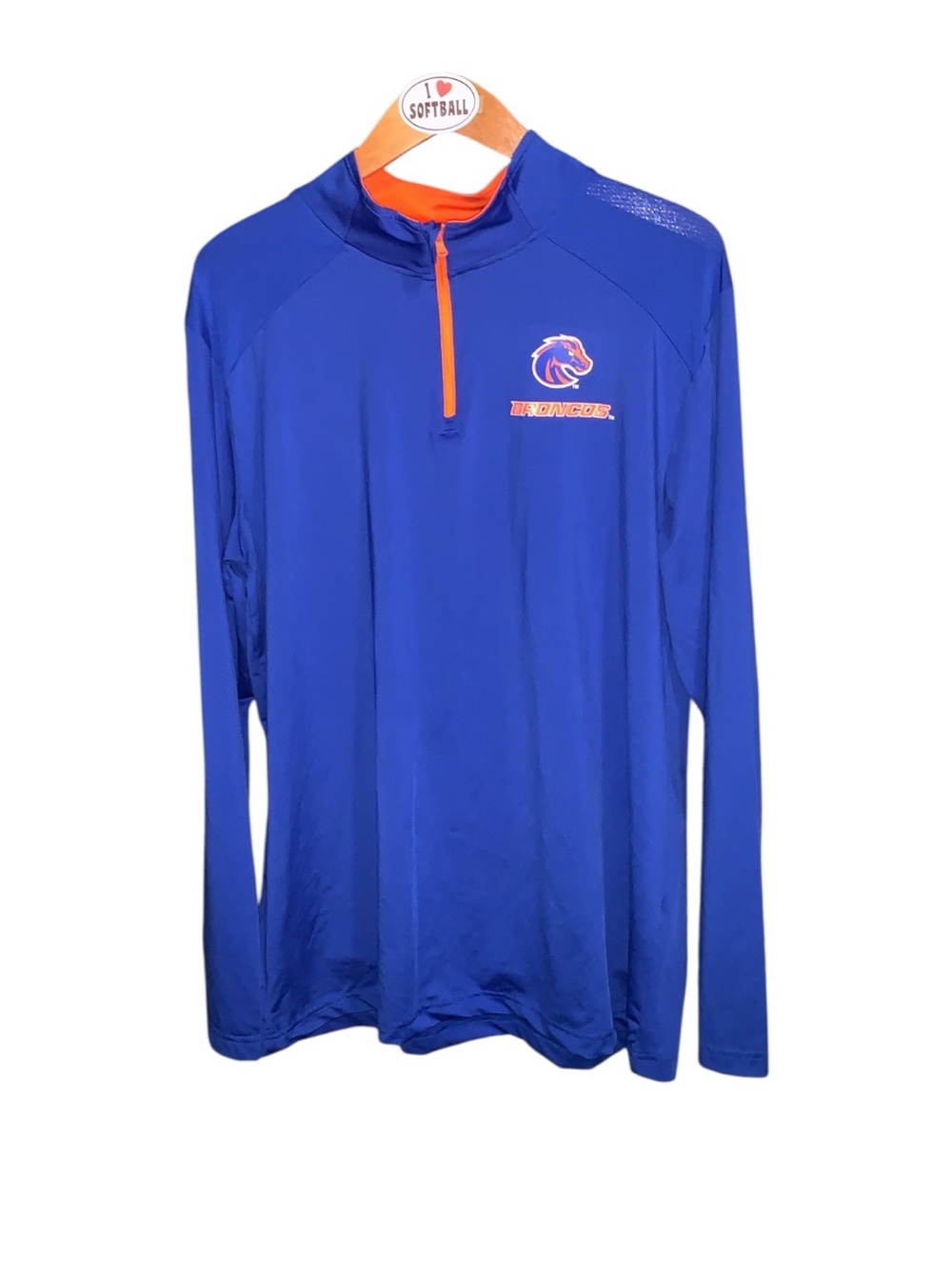 CSA Boise State Broncos Men’s Blue Quarter-Zip Performance Long Sleeve Top